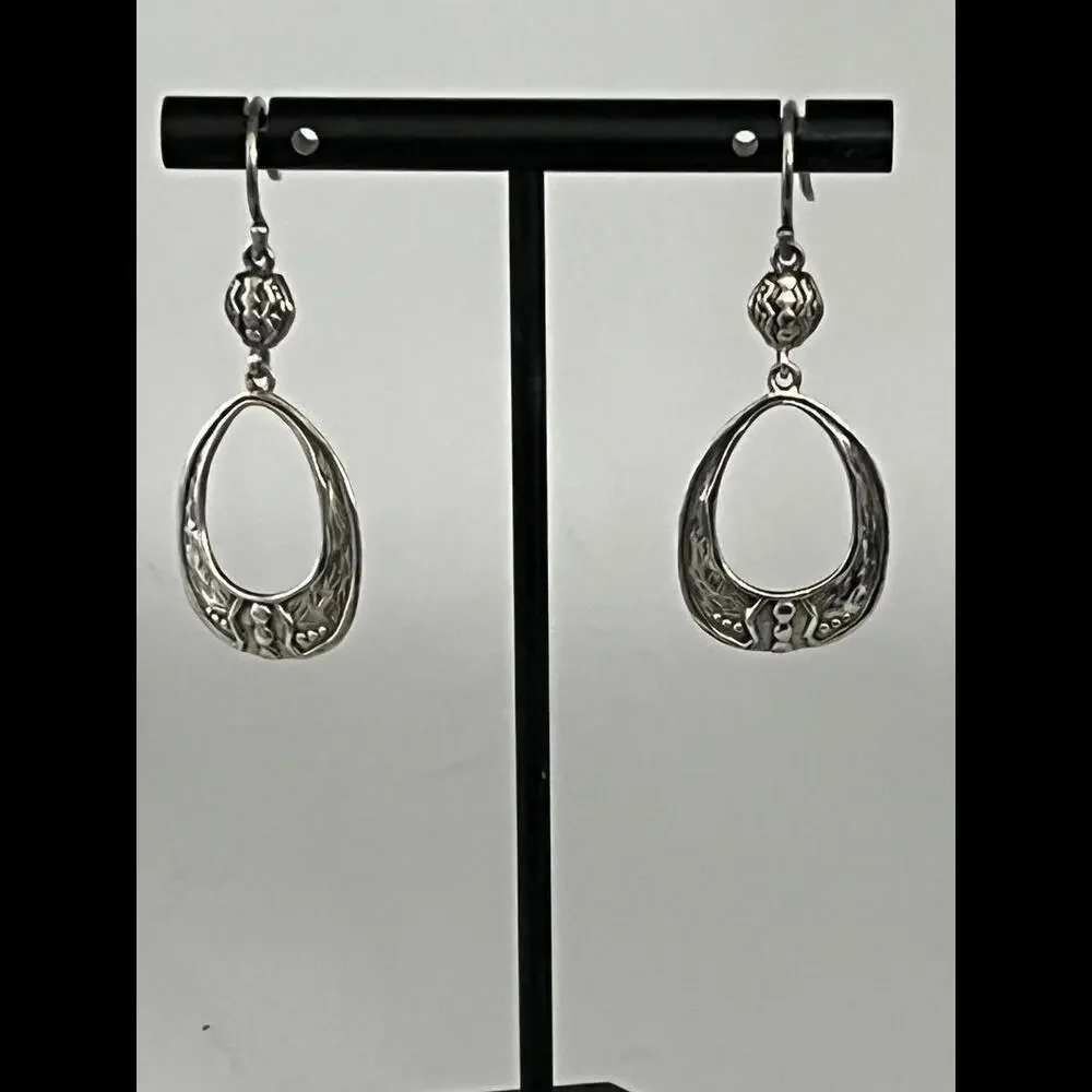 SILPADA-Sterling Silver Oxidized Textured 'Full Circle' Dangle Earrings